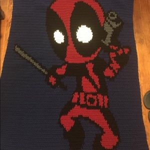 Cartoon DeadPool Crochet Blanket